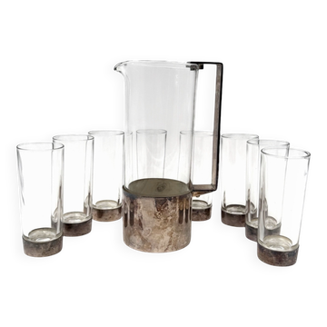 Hollywood Regency silverplate cocktail set, Italy 1970s