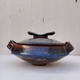 Large covered pot, soup tureen, glazed stoneware, Matthieu Liévois