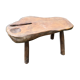 Brutalist vintage coffee table with 4 feet in oak