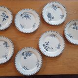 Lot de 7 assiettes à dessert u&c faïencerie sarregemines modèle vega