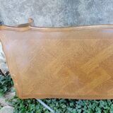 Louis XV coffee table in oak and cherry marquetry.