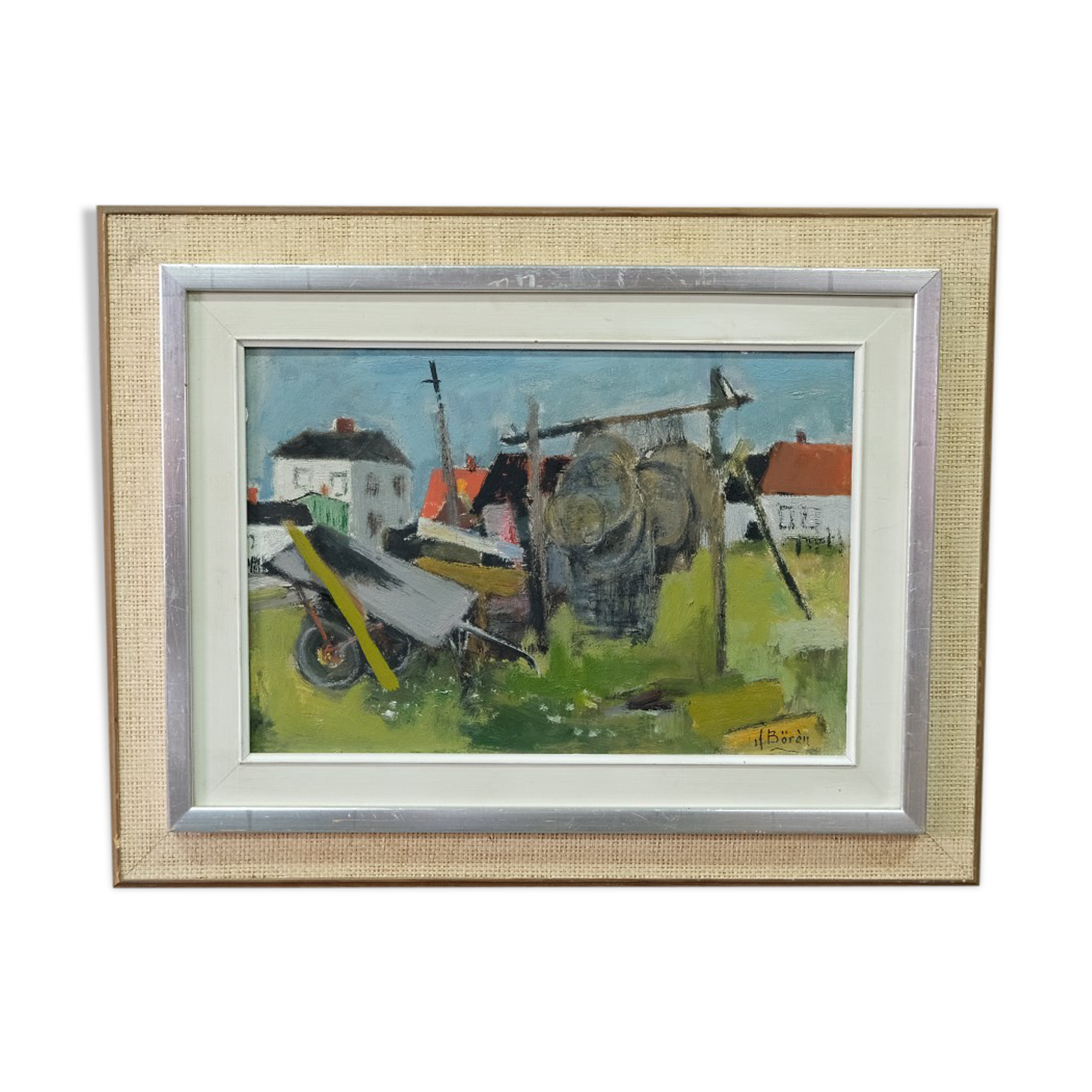 John Börén ( 1903-1983 ), Swedish Modern Painting, 1960s, Oil on Panel, Framed
