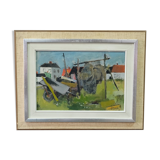 John Börén ( 1903-1983 ), Swedish Modern Painting, 1960s, Oil on Panel, Framed
