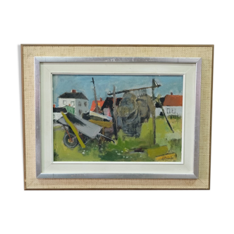 John Börén ( 1903-1983 ), Swedish Modern Painting, 1960s, Oil on Panel, Framed