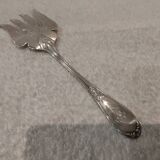 Silver plated fish serving fork, Ercuis goldsmith, laurels