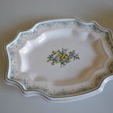 Tureen or vegetable dish in earthenware by Lallier in Moustiers