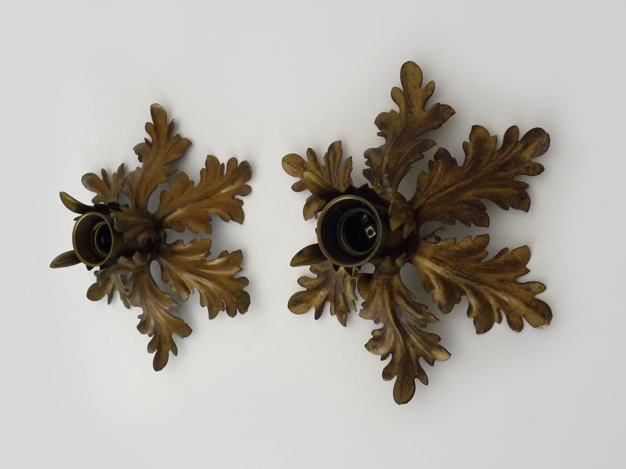 Pair of ceiling lamps, seventies