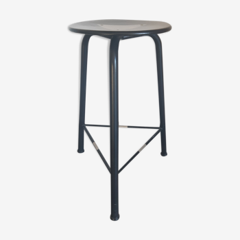 Tabouret haut noir et argent