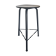 Tabouret haut noir et argent