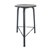 Tabouret haut noir et argent