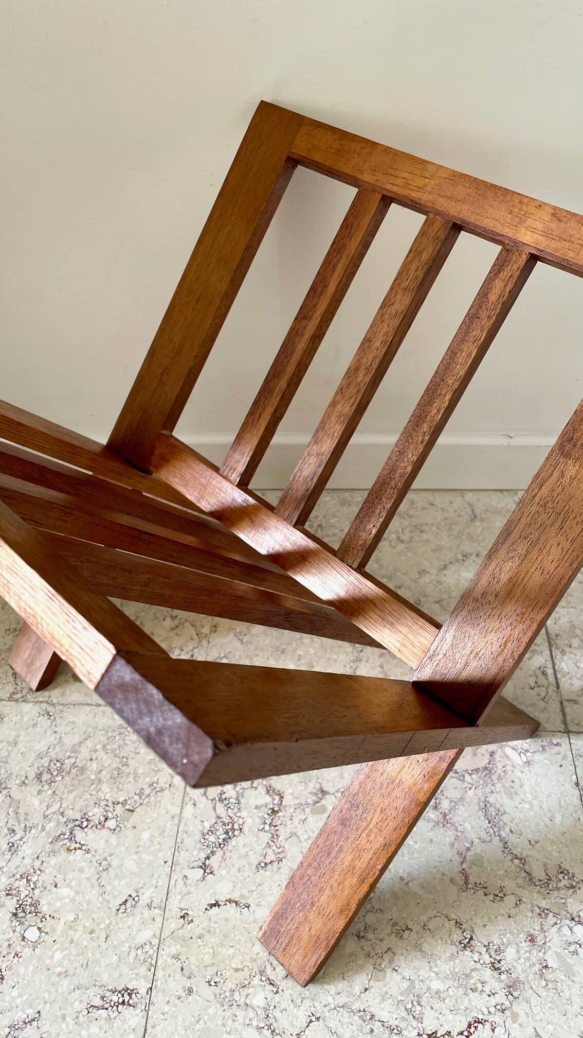 Vintage geometric magazine rack