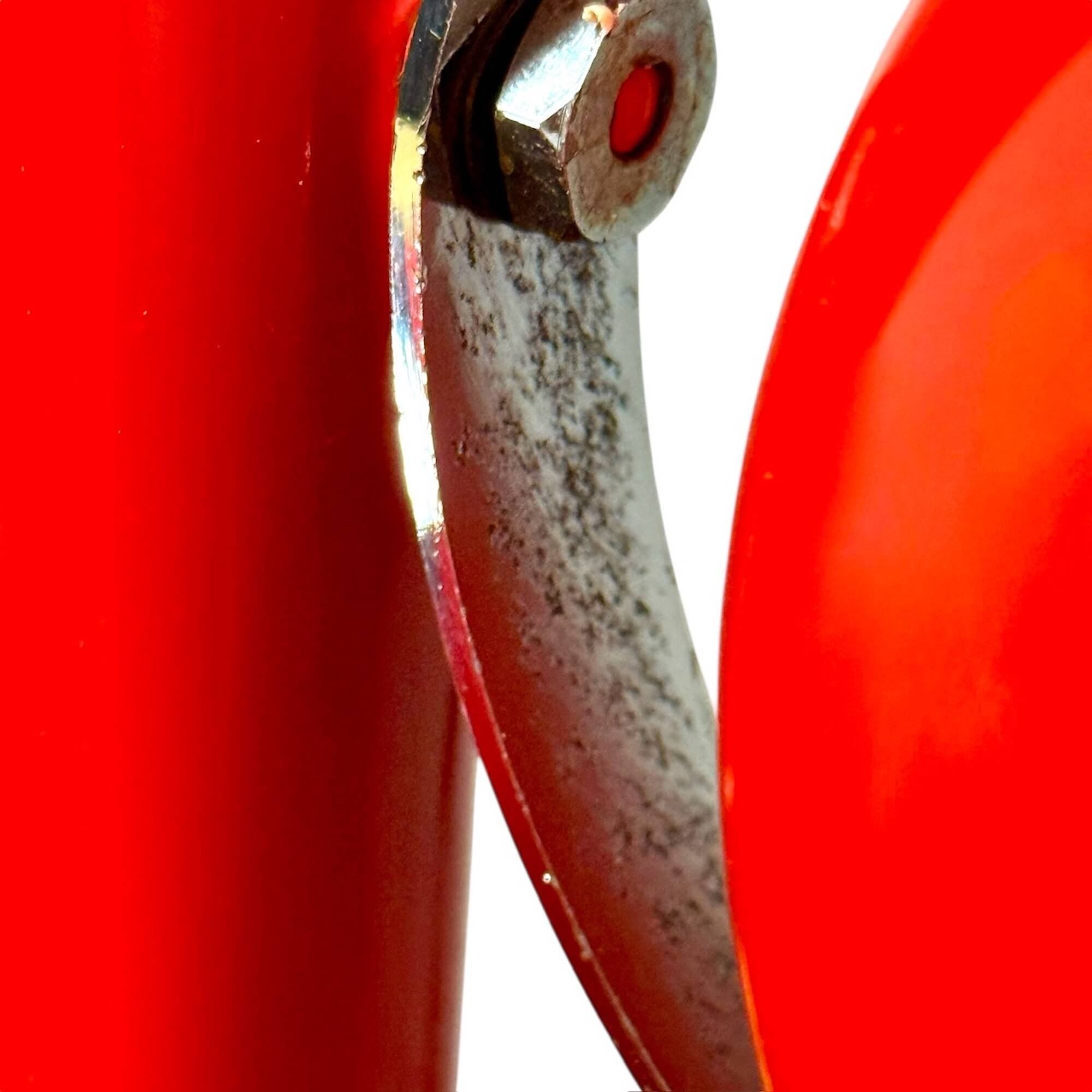 Red Eyeball Pendant Lamp, Chrome Finish – 1970s Futurist Design
