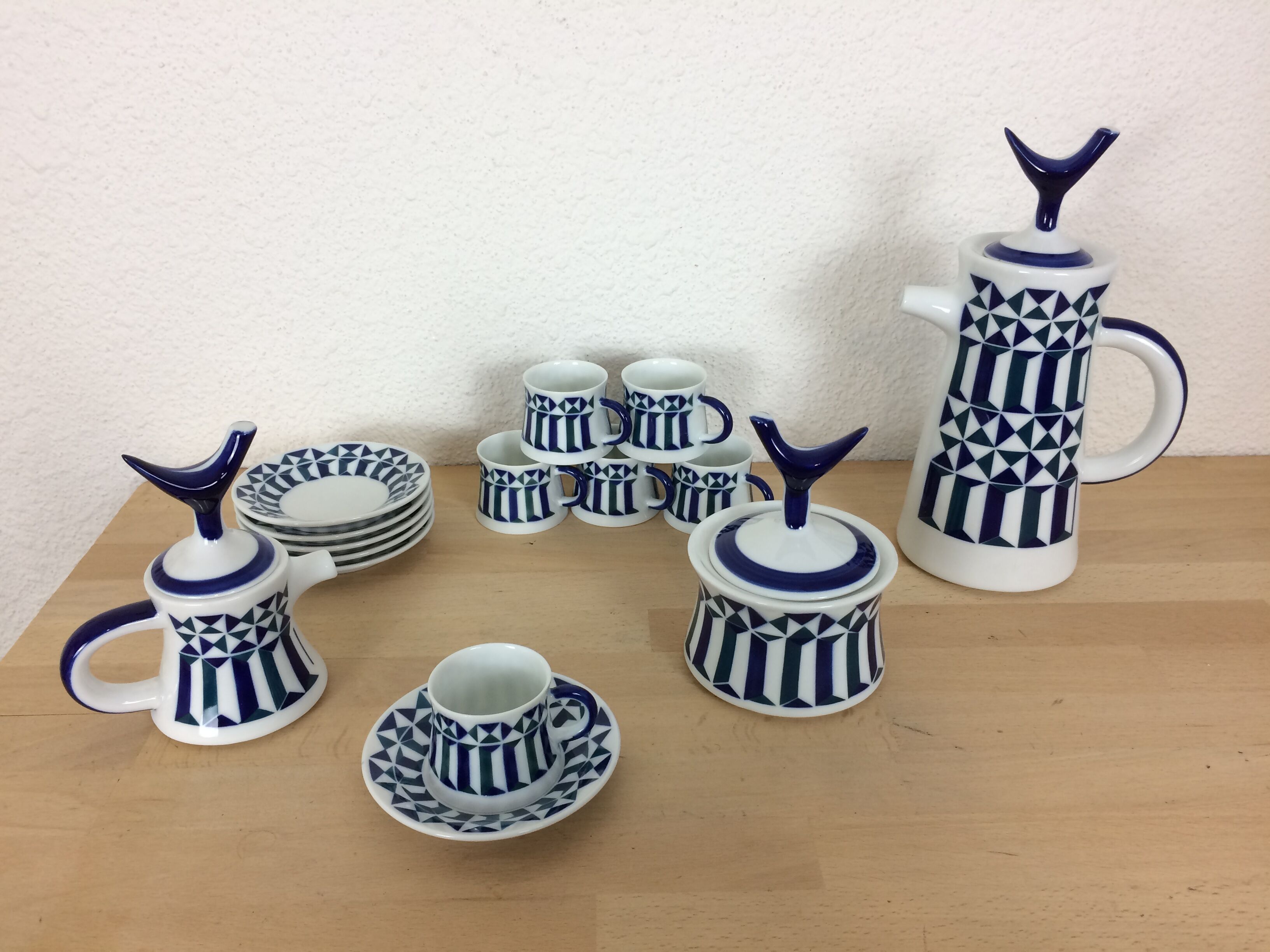 Coffee or tea service Sargadelos porcelain 6 cups