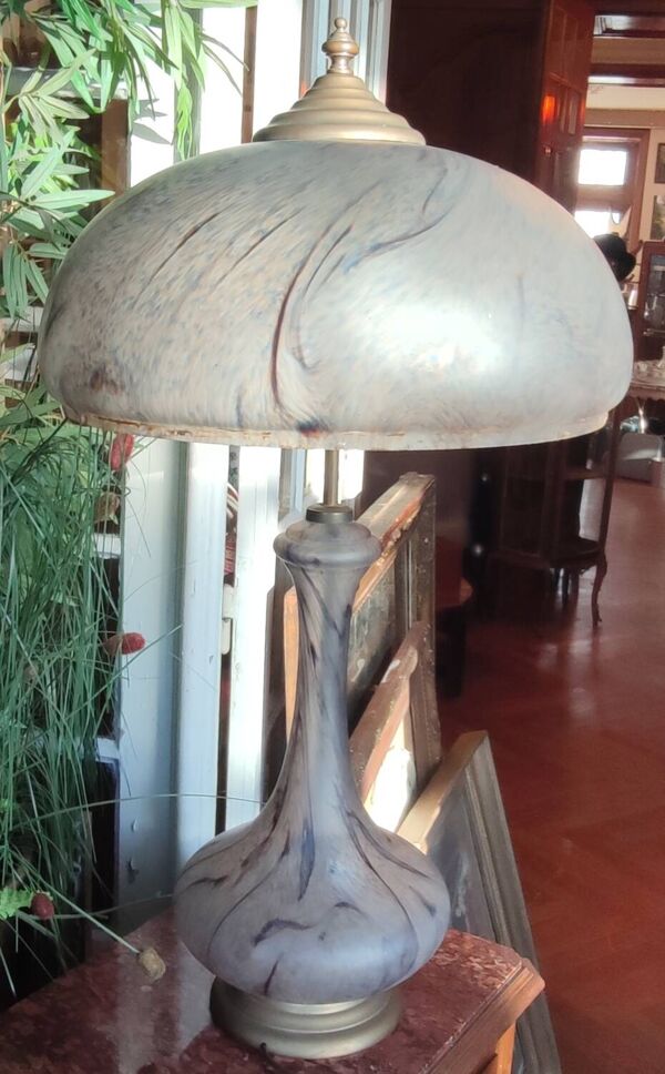 Grande lampe à poser verrerie de vianne pour suberville