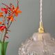 Vintage frosted glass pendant light (DF1)