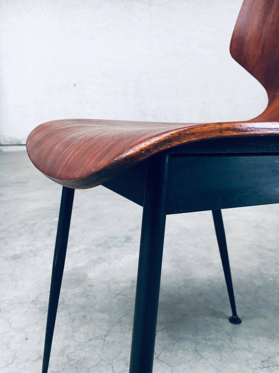 Mid-Century Modern Plywood Side Chairs attributed to Carlo Ratti for Legni Curvati, Italy, 1950s, Set of 3