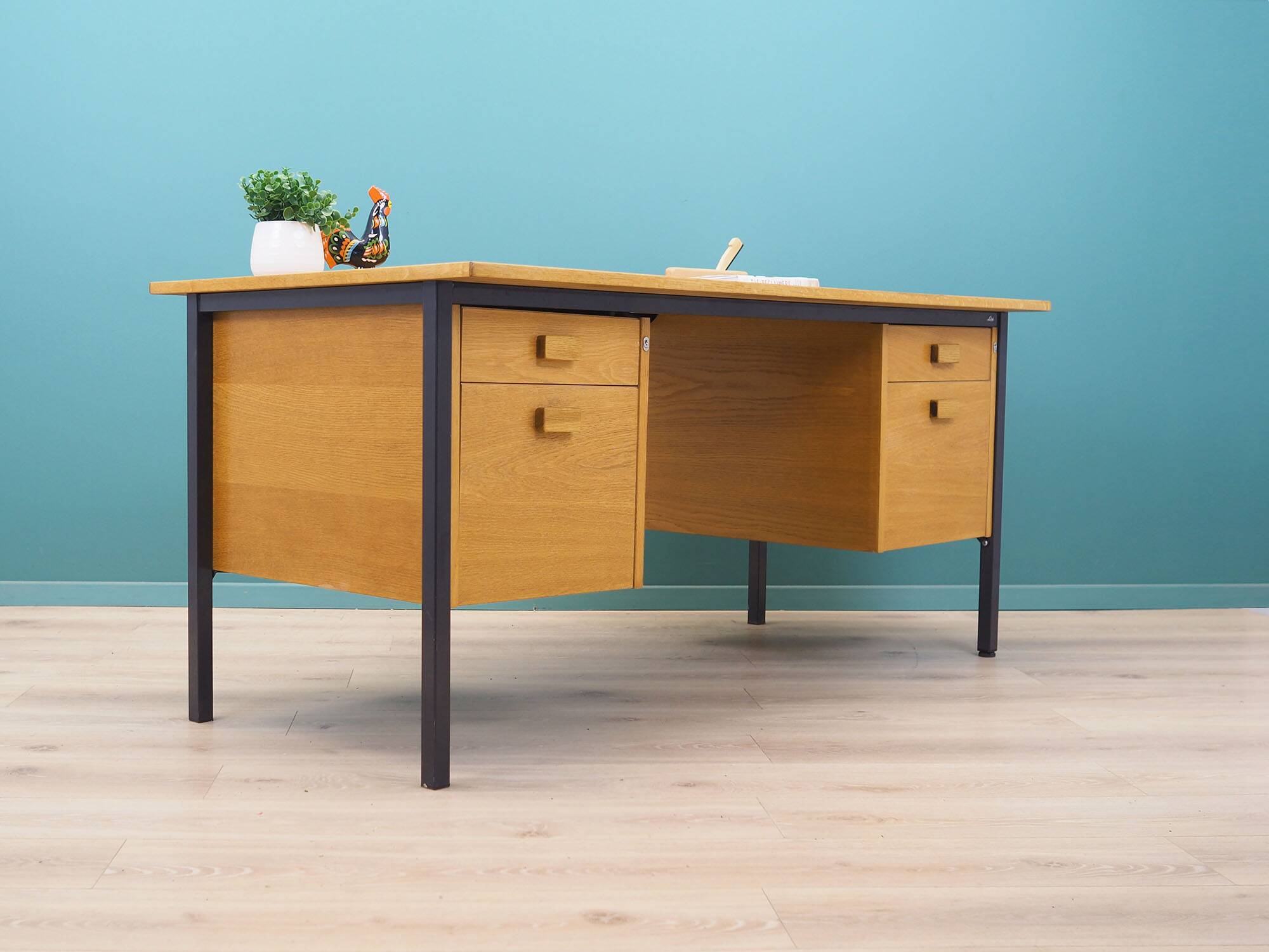 Ash desk, Danish design, 1980s, production: Labofa Møbler