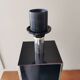 Vintage square black and brass lamp base