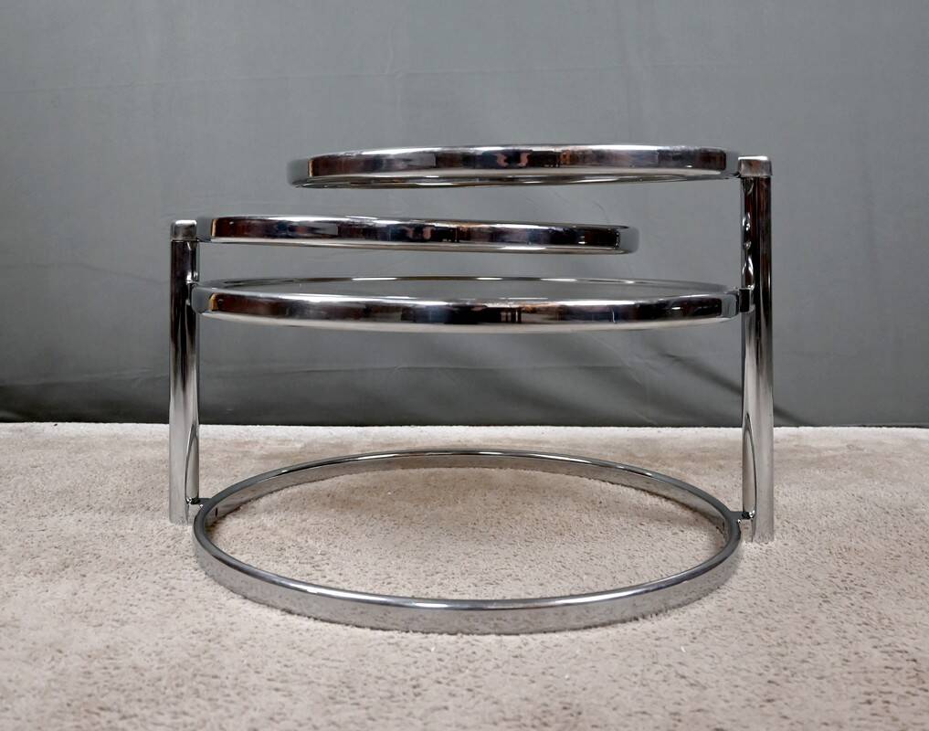 Coffee table with rotating trays, attributed to Milo Baughman – 1970