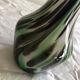 Vase vert et boanc en opaline de Florence annee 70