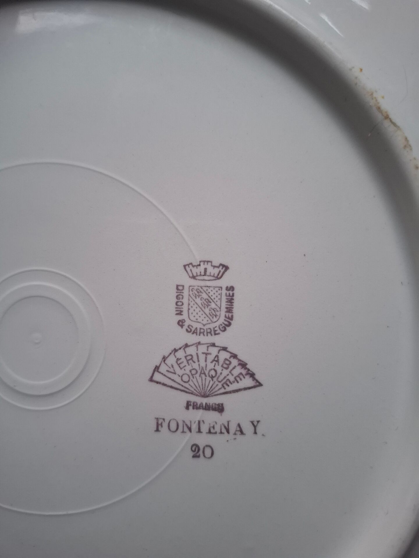 Plat ancien porcelain digoinet sarreguemine