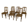 Lot de 6 chaises cannées en chêne Art déco 1930's