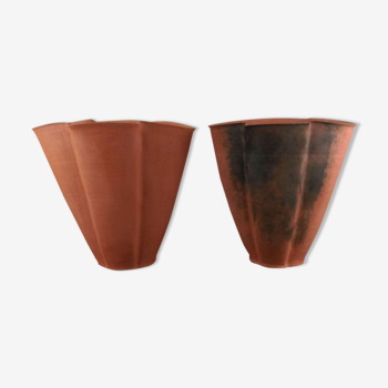 Two Svend Hammershøi unglazed earthenware vases, 1930