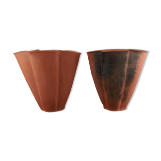 Two Svend Hammershøi unglazed earthenware vases, 1930