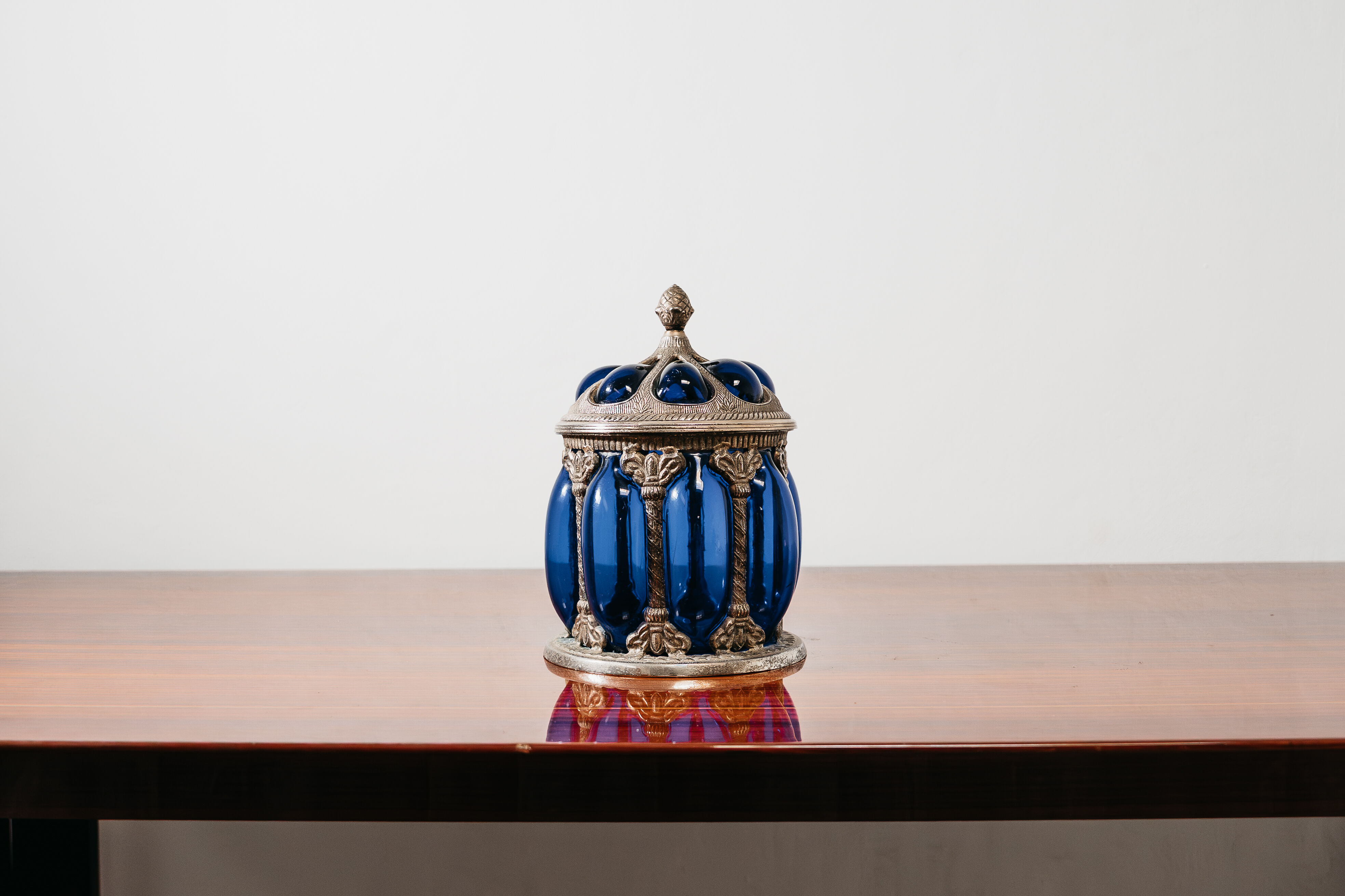Centrotavola Large Royal Sheffield Collection Blue Service Jar 1950’s