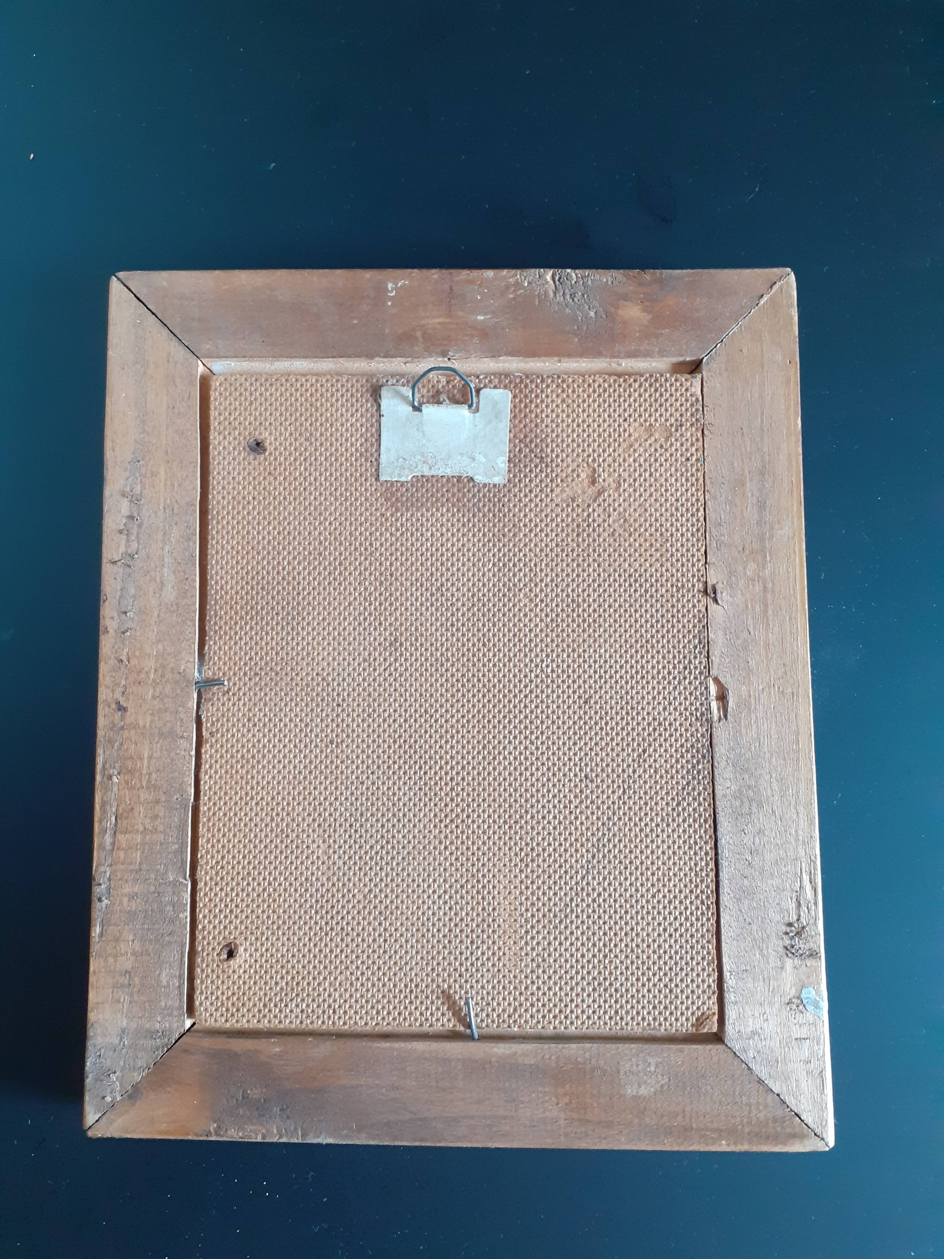 Small painting "Building on the edge of the torrent"