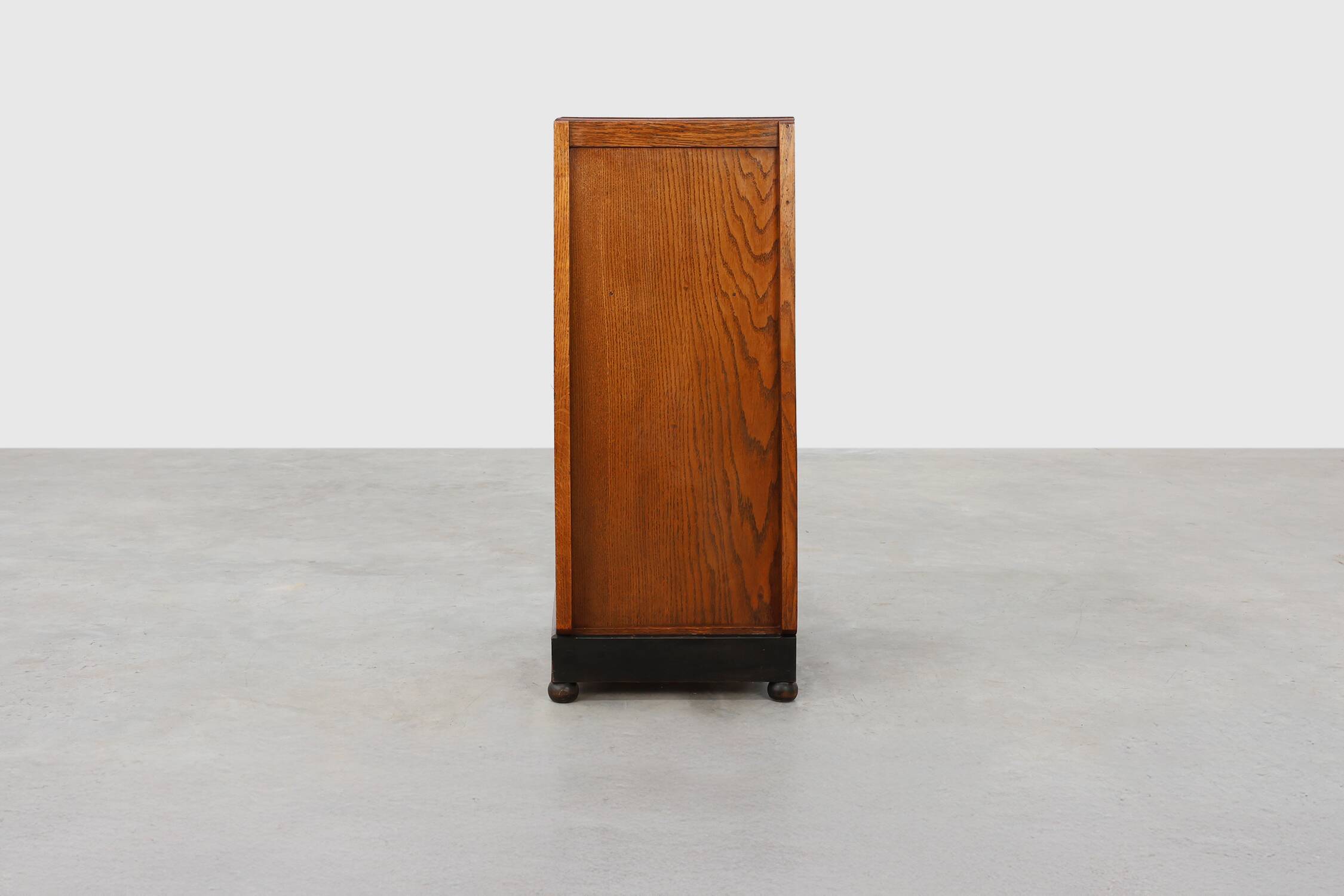 Amsterdamse school wooden cabinet or nightstand, The Netherlands ca. 1915