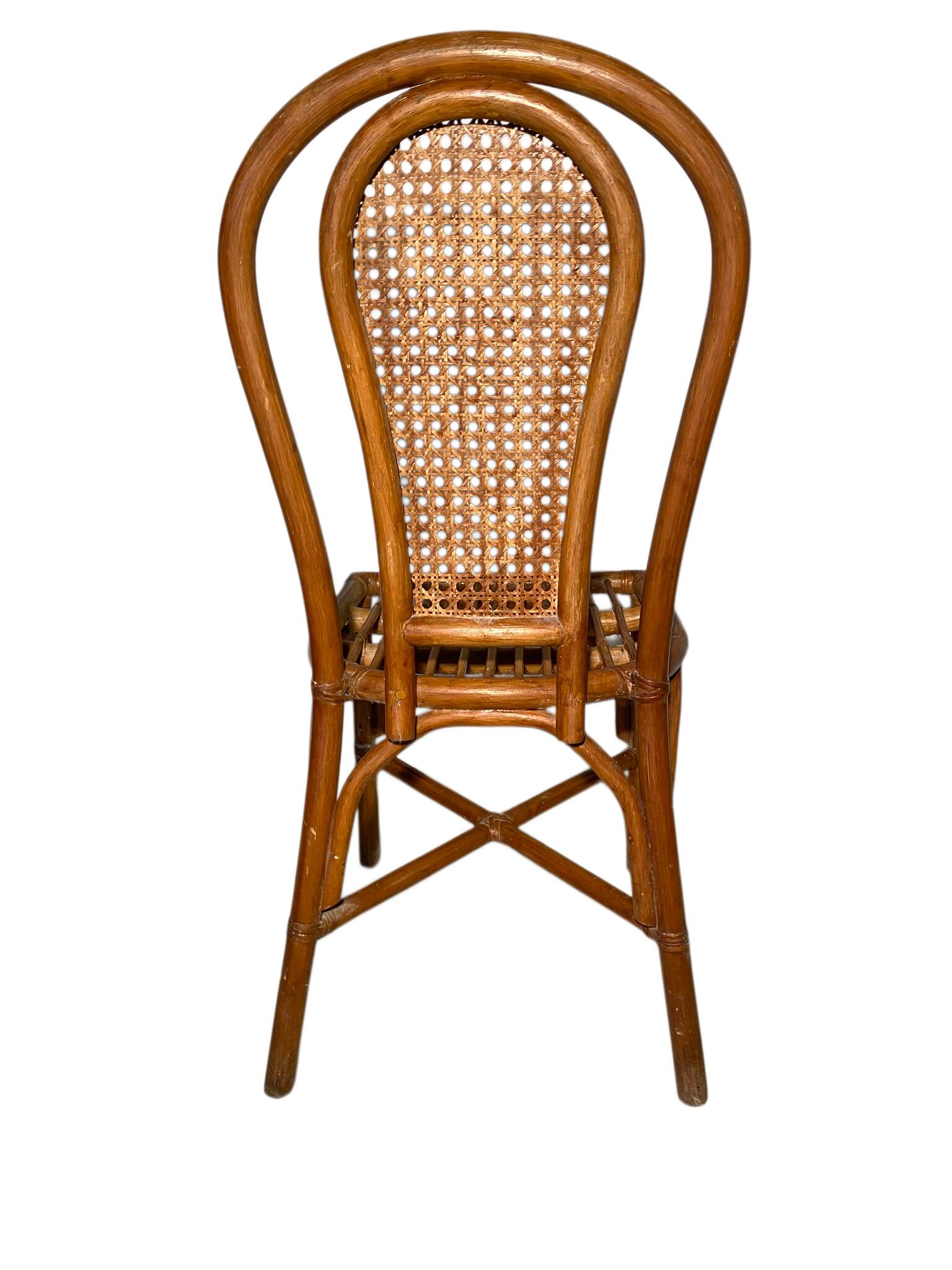 Vintage rattan chair with cane back - Bohemian style