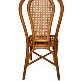 Vintage rattan chair with cane backrest - Bohemian style