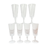 7 Champagne flutes Cristal D'Arques model "VERSAILLES"
