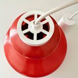 70's lamp polka dots, red glass lamp, vintage hanging lamp, children's room.