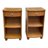 2 contemporary wooden bedside tables from the 2000s.