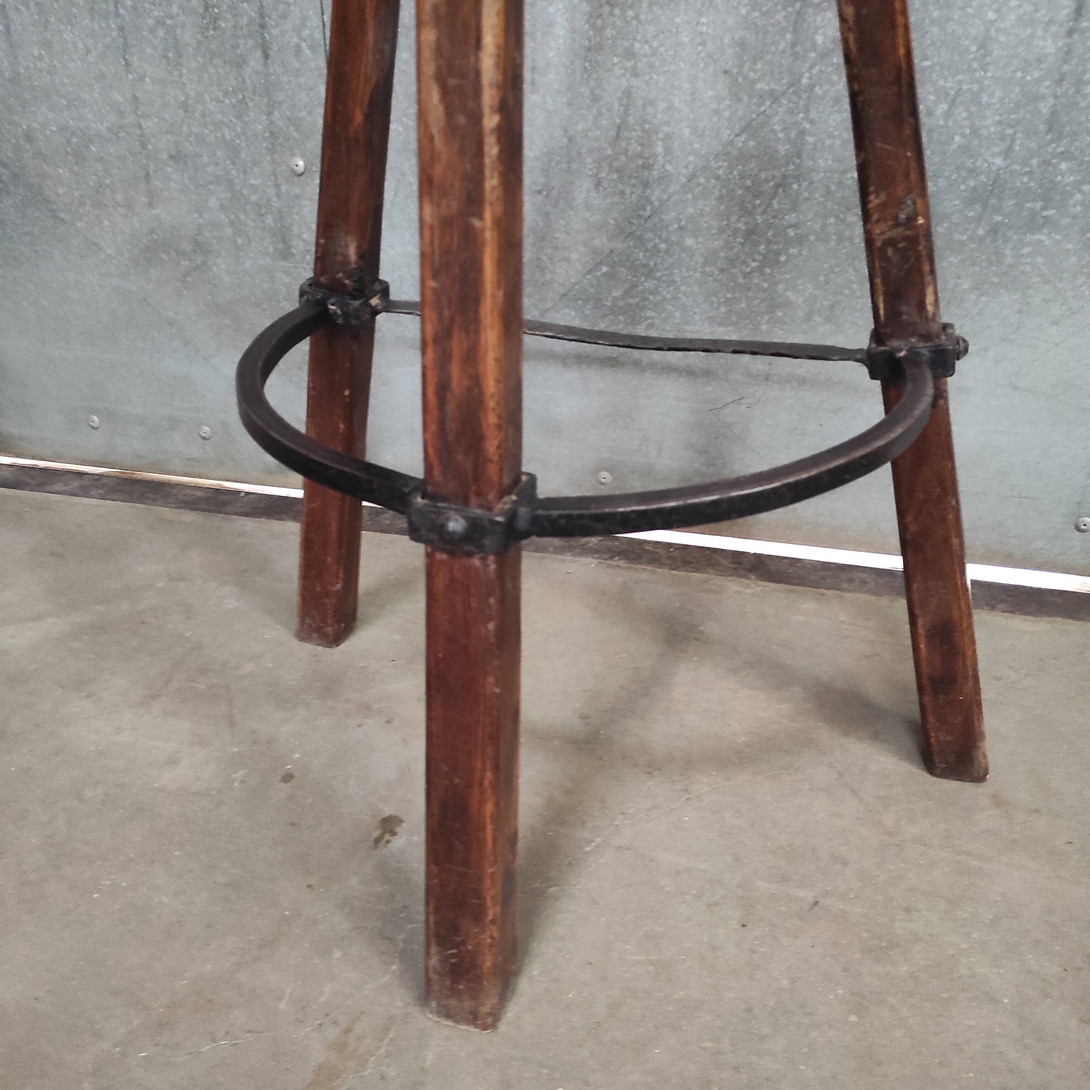 Vintage Brutalist Bar Stool 'Marbella' | Confonorm Spain, 1960s