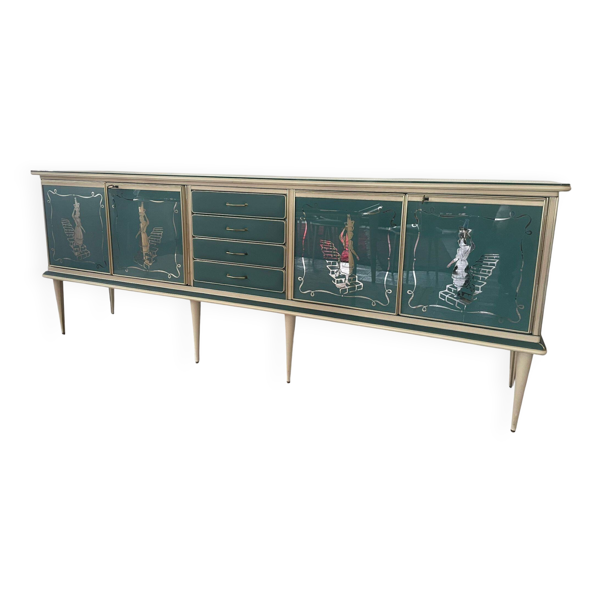 Umberto Mascagni for Harrods London — Grand buffet with mirror
