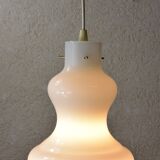 Vintage white opaline glass pendant light.
