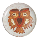 Owl plate to hang signed JG Picard Vallauris 1960s