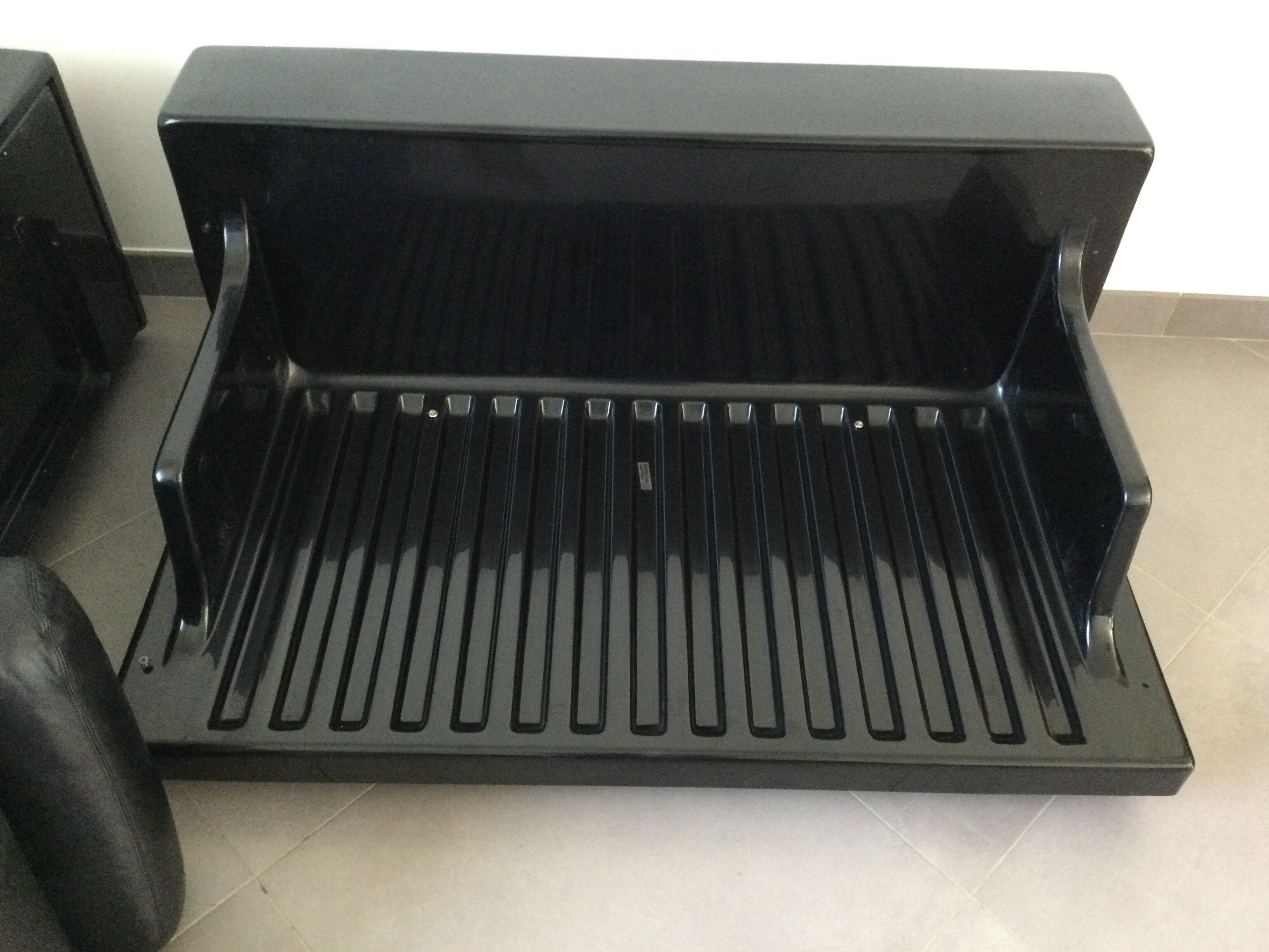 Canapé gradual lounge cuir noir Cini Boeri - knoll/gavina