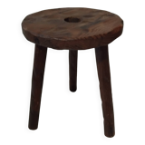 Vintage wooden perforated stool