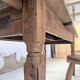 Solid oak farmhouse table with integrated extensions 1950