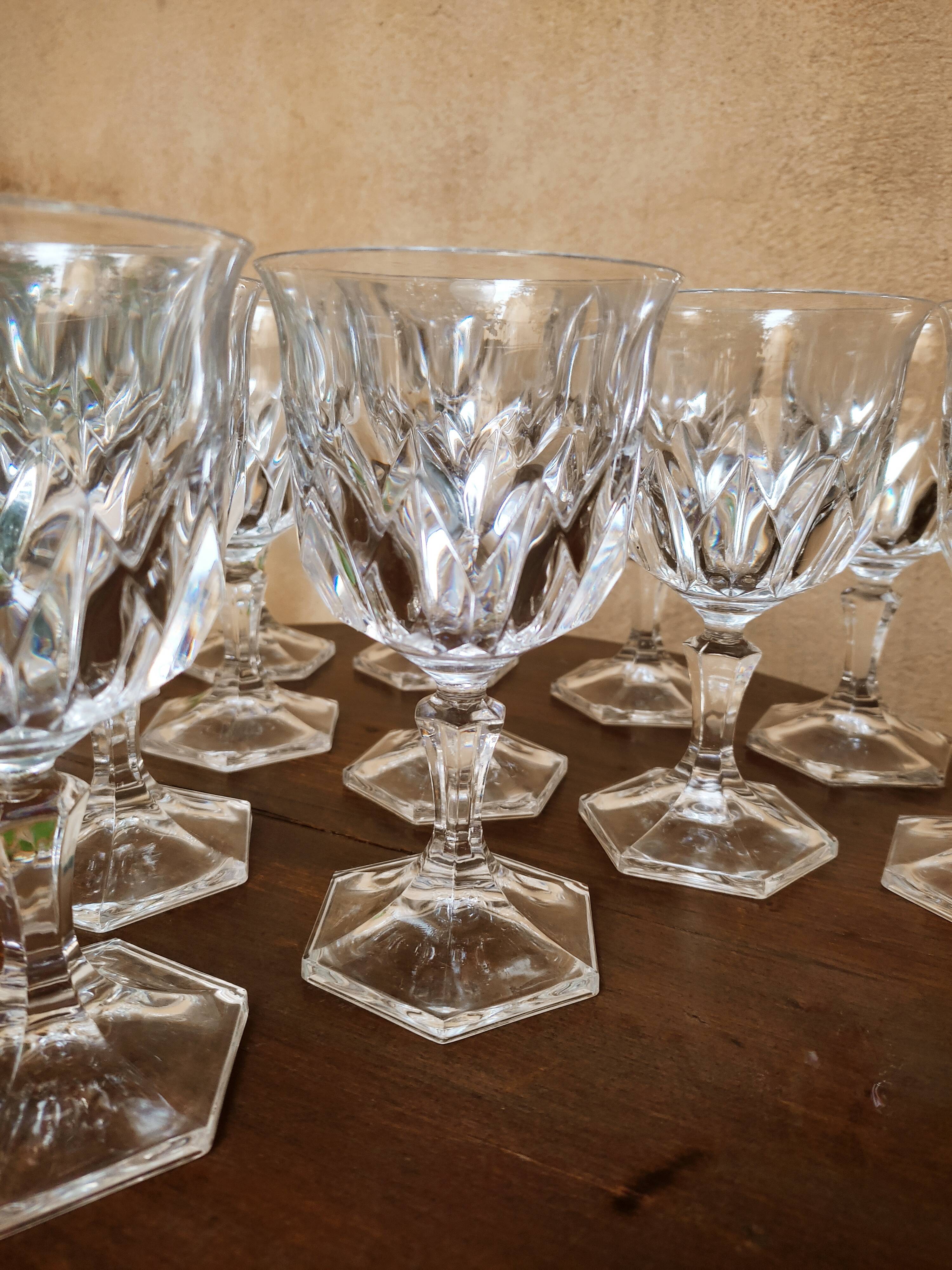 12 crystal water glasses Chaumont model