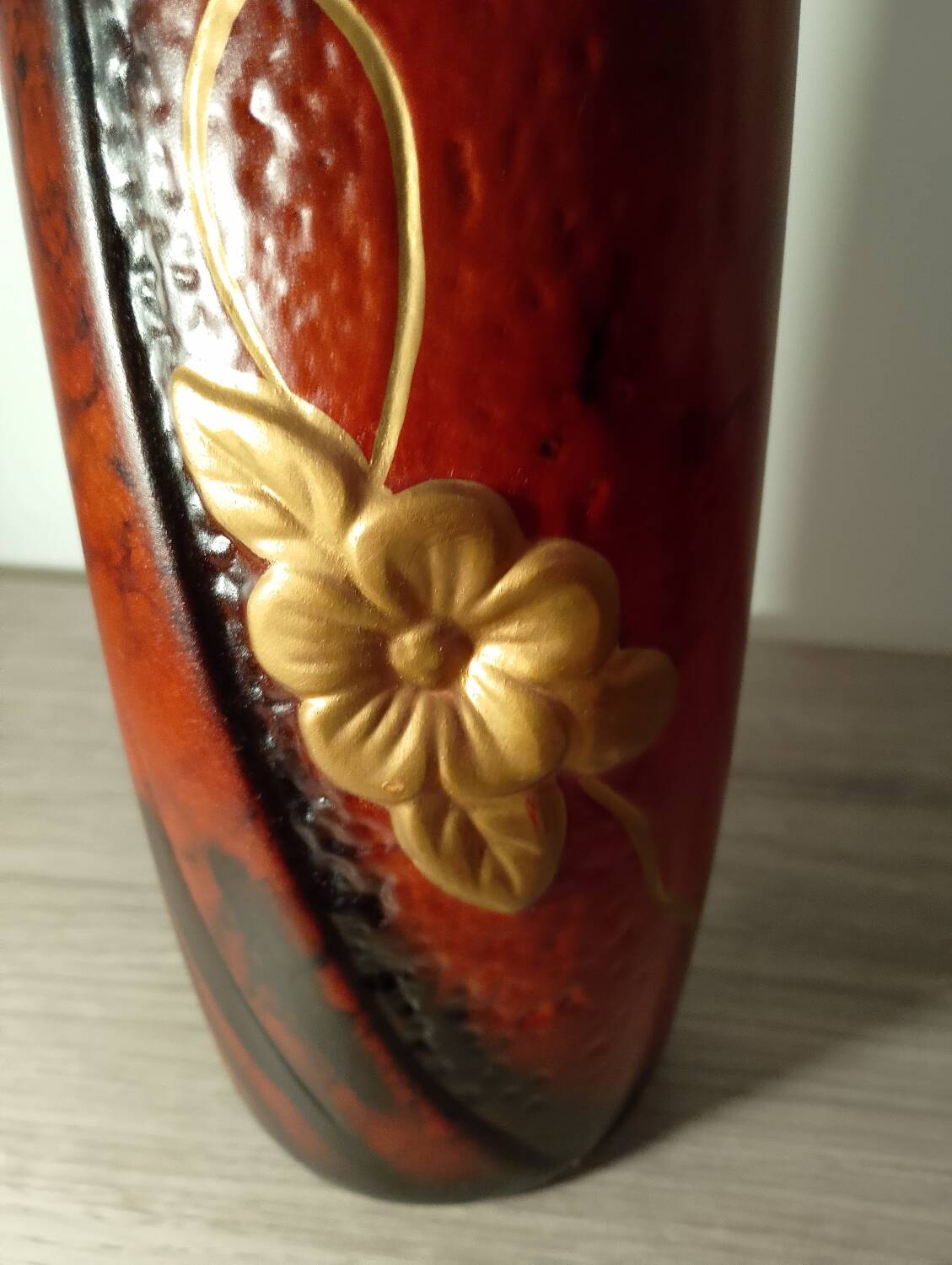 Roll vase attributed to the Montjoye Legras factory.