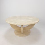 Table basse italienne en travertin, années 1970