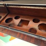 Art Deco Bar Cart in Black Lacquered Mahogany, Mirrored Glass & Chrome, France, 1930