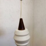 Suspension in opaline and teak scandinavian style