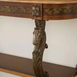 Masterpiece Floral Demilune Console Table with Horse Head Legs by Powell