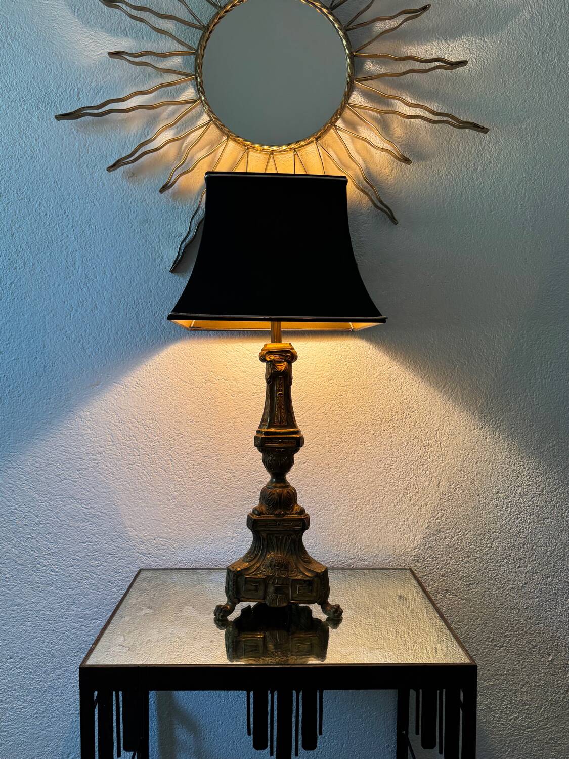 Antique church candlestick lamp